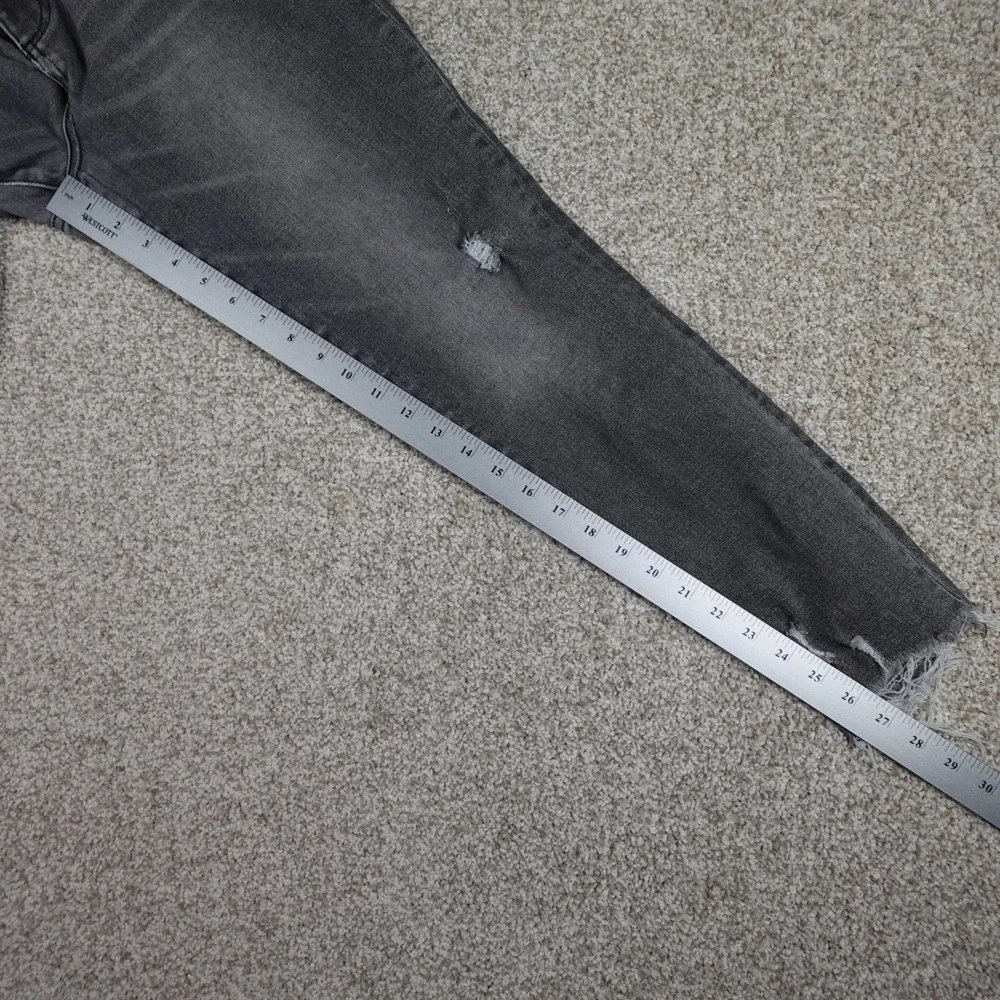 Kut from the Kloth Grey Distressed Skinny Jeans Frayed Hem Size‎ 12 KP1205MD9 - Picture 9 of 10